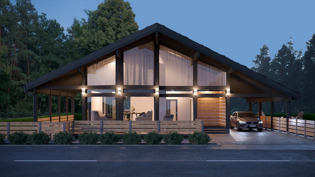 Загородный дом по технологии фахверк